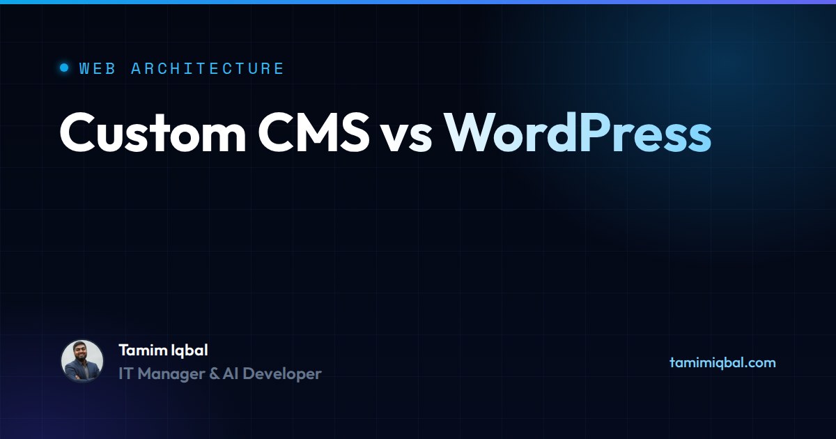 Custom CMS vs WordPress: An Architecture Decision Guide